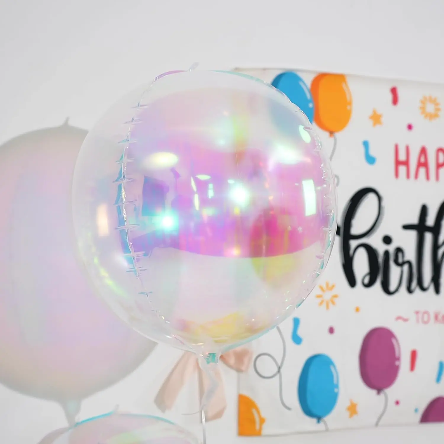 12 Stück schillernde runde Folienballons 4D klarer Ballballon für Geburtstag, Hochzeit, Regenbogen unter dem Meer, Meerjungfrau, Party-Dekoration – Detail 5