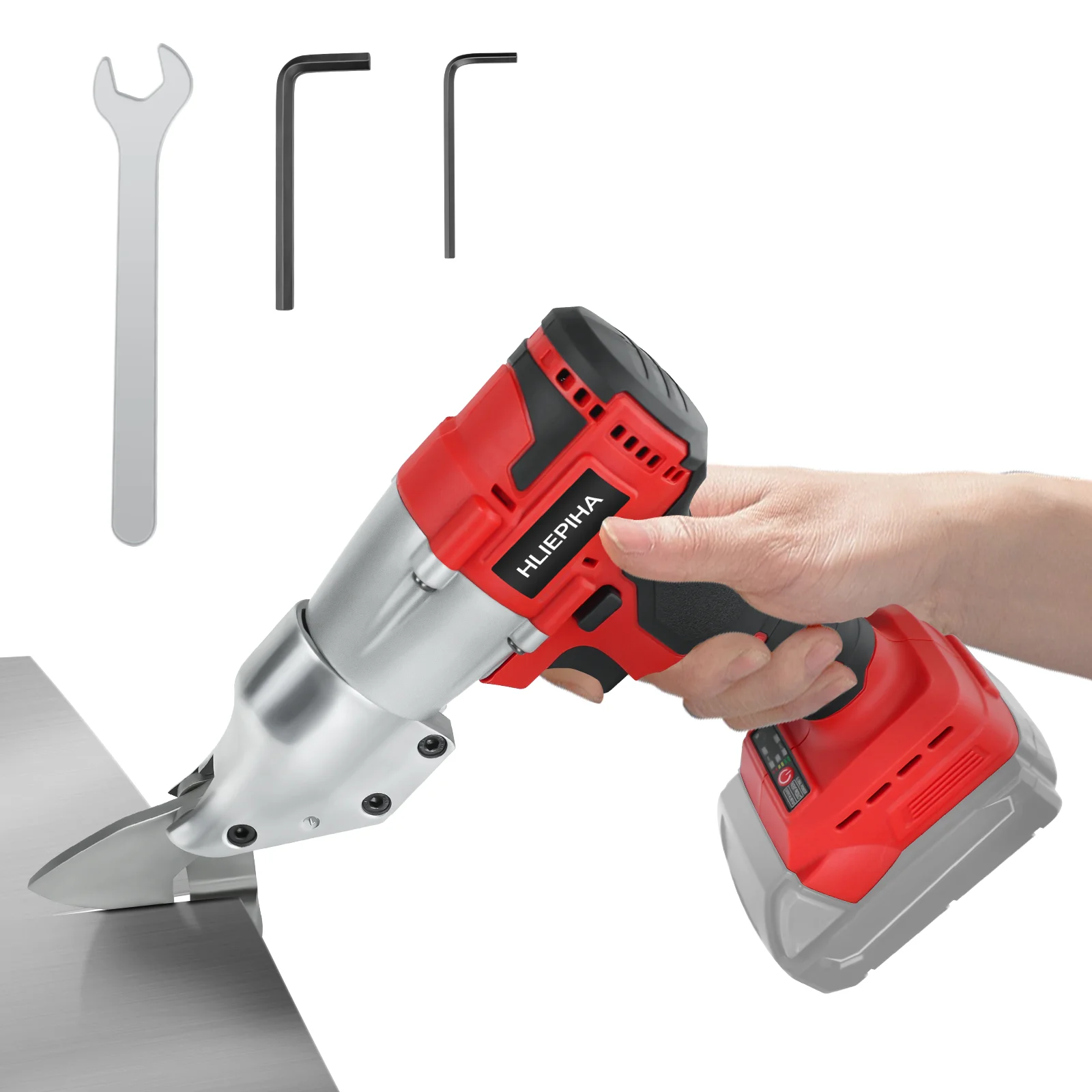 400W Cordless Sheet Metal Cutter Brushless Electric Iron Scissors Metal Shears Fit for Milwaukee 18V Battery (No Battery)