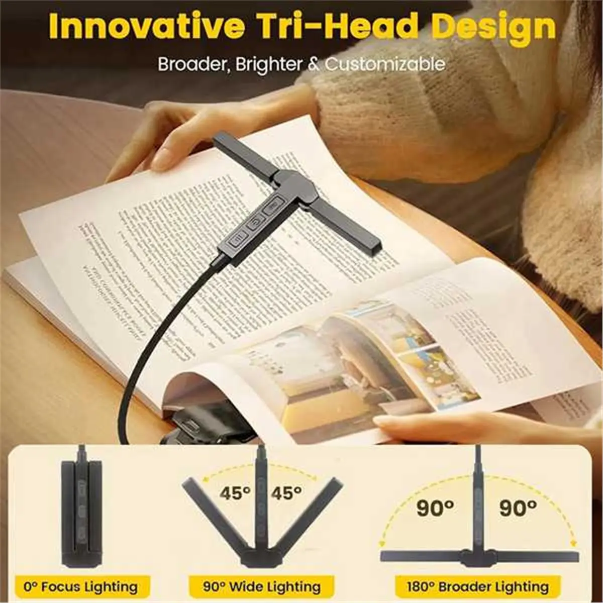 goodidea USB Rechargeable LED Clip Book Light Mini Book Read Night Light High Quality Kids Child Desktop Reading Book Lamp