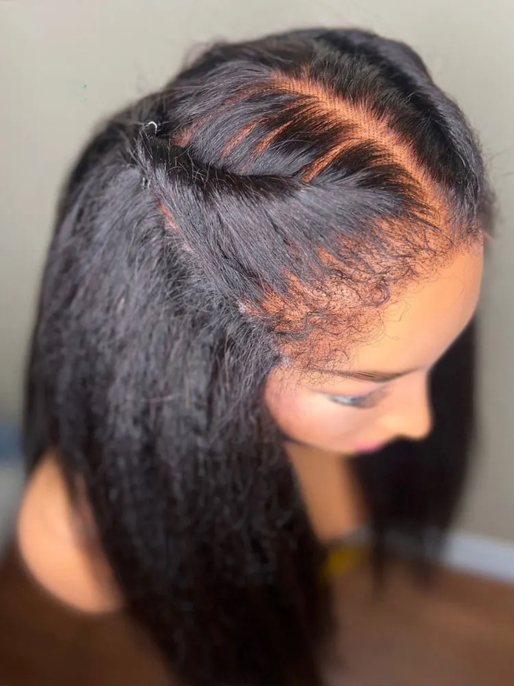 วิกผมบราซิลแบบตรงยืดหยุ่น ขนาด 30-40 นิ้ว 13x6  แบบใส  วิกผมหน้าผากลูกไม้ 360  ความหนาแน่น 250%