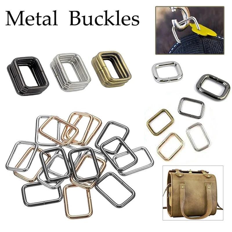 

5Pcs 32-51mm Metal Rectangle Rings Buckles Slide Loop Rings for Belt Backpack Strap Webbing Bag Pets Collar DIY Accessories