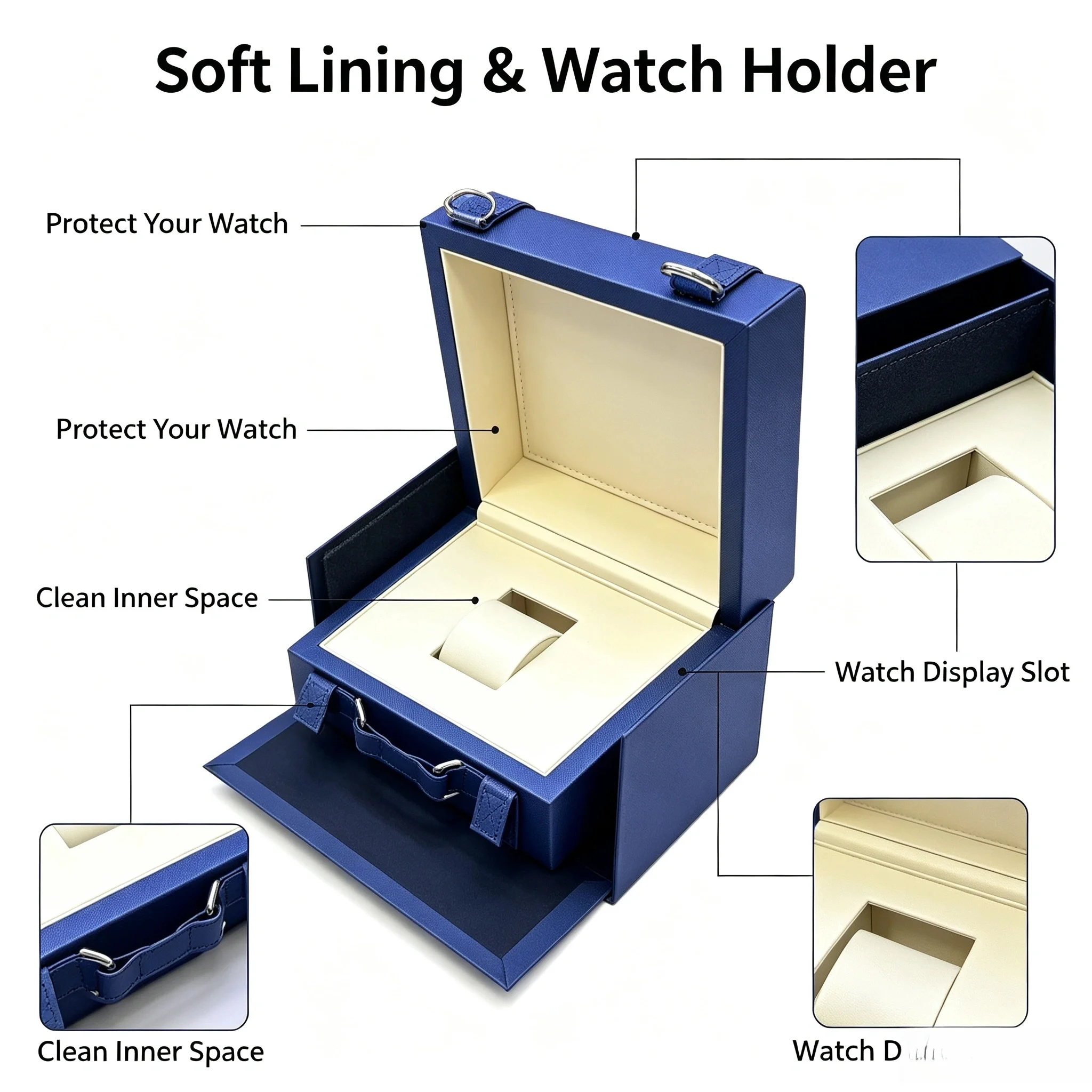 Premium Canvas Watch Box Limited Edition Storage Case Luxury Wristwatch Display Gift Box For Watch Collection Organization