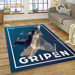 3D Air Force Jet Fighter Spitfire Aircraft Carpet Rug for Home Living Room Bedroom Sofa Doormat Decor,kids Area Rug Non-slip Mat