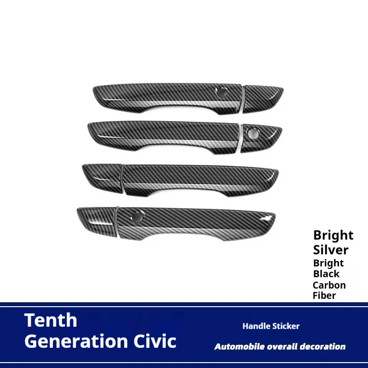 

Exterior Door Handle Decor Strip & Anti-Scratch Door Bowl Sticker for Honda 10th Civic 16-21