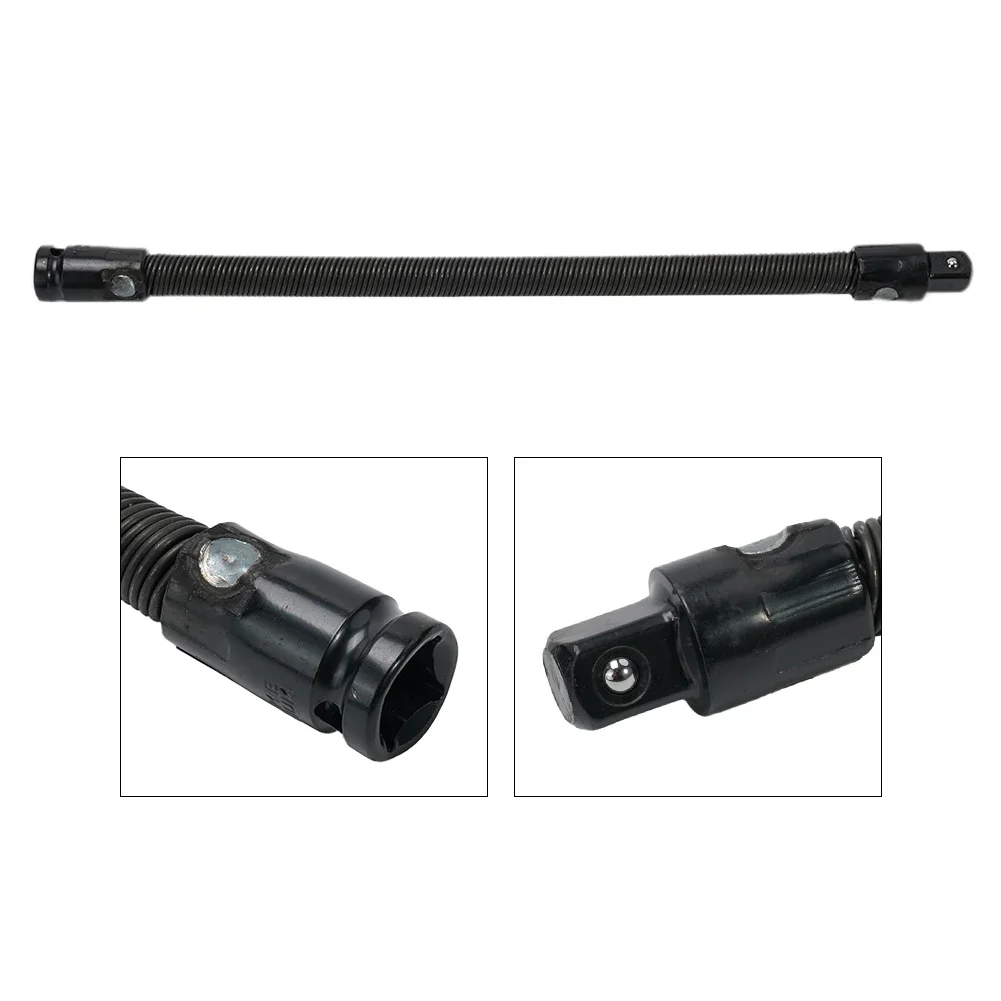 

New Extension Rod Flexible Shaft Wrench 1/2 Inch 12.7mm Black Drive Extender Flexible Shaft Spring Steel (middle)