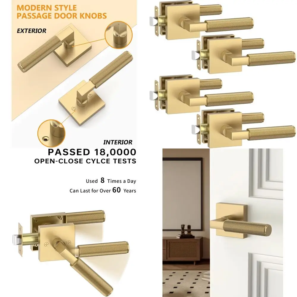 

Набор из 4 бронзовых дверных ручек цвета шампань с рычагами и кнобами, подходят для внутренних дверей, спален и ванных комнат, прочные, для межкомнатных дверей.