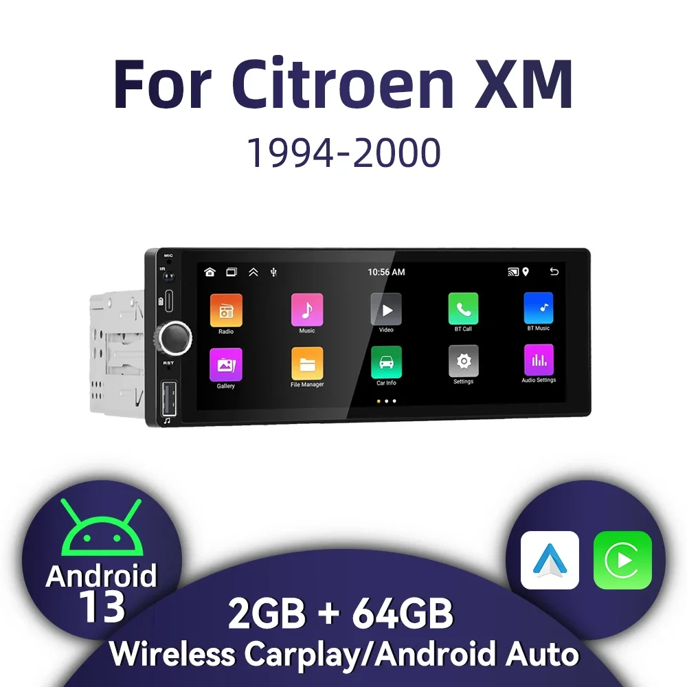 

1 Din Car Radio Android for Citroen XM 1994-2000 6.86" Screen Stereo Carplay Android Auto Multimedia Head Unit GPS BT Navigation