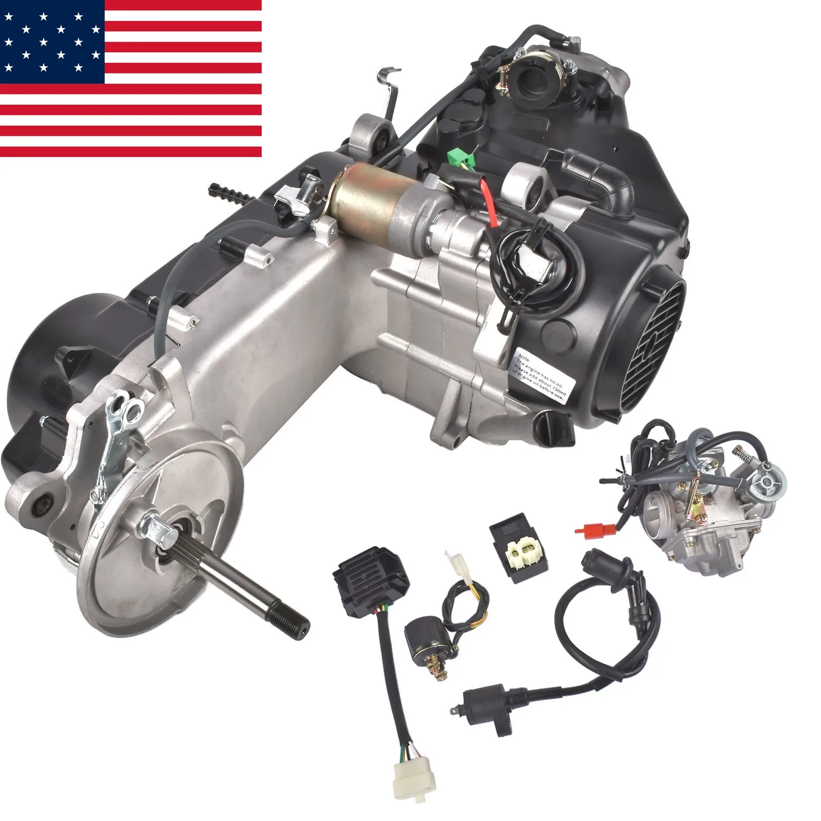 AP03 For 150CC 4-Stroke Complete Engine GY6 Scooter ATV Motor CVT Long Case