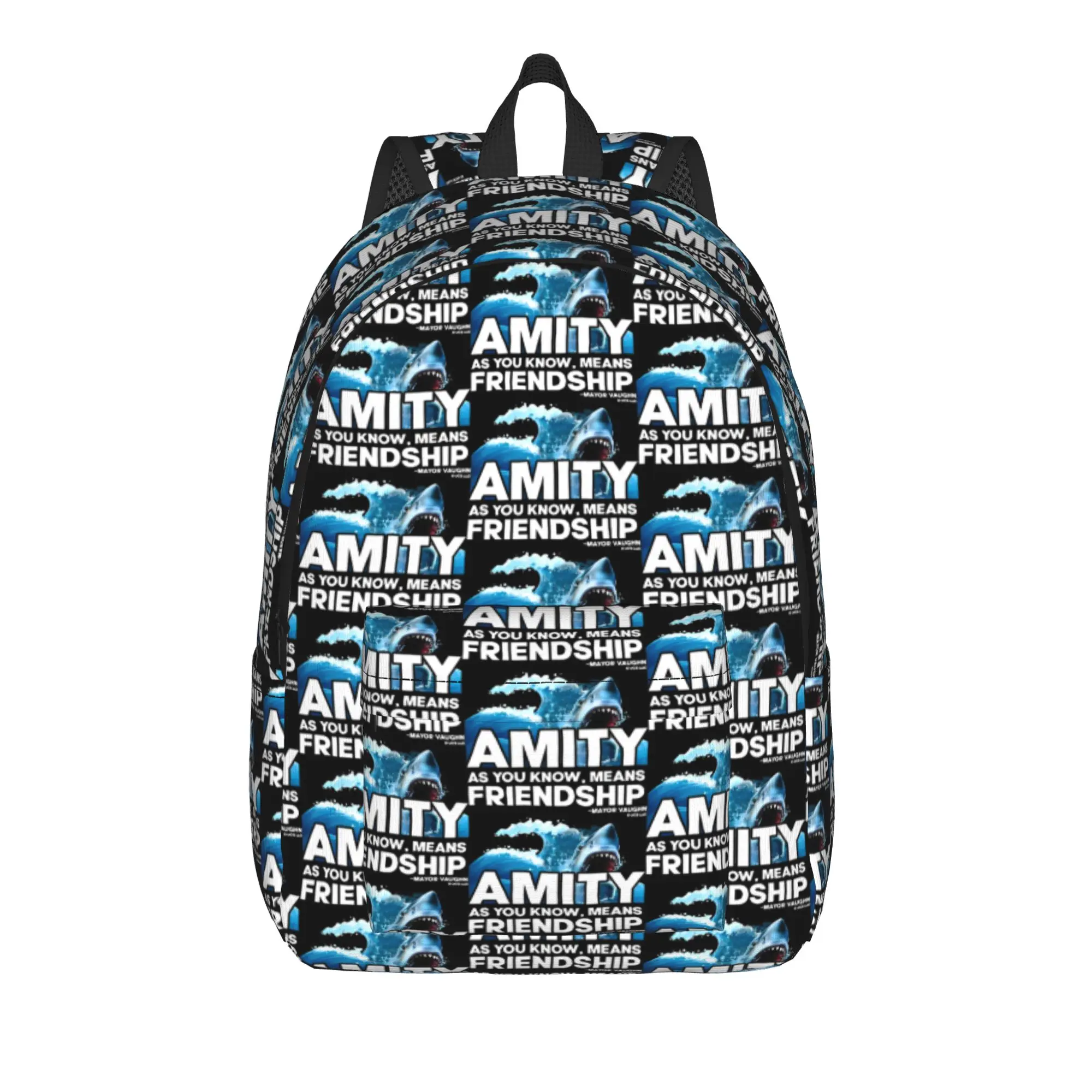 Jaws Movie Amity Means Friendship Backpack  Style Backpacks Men Travel Print School Bags High Quality Rucksack