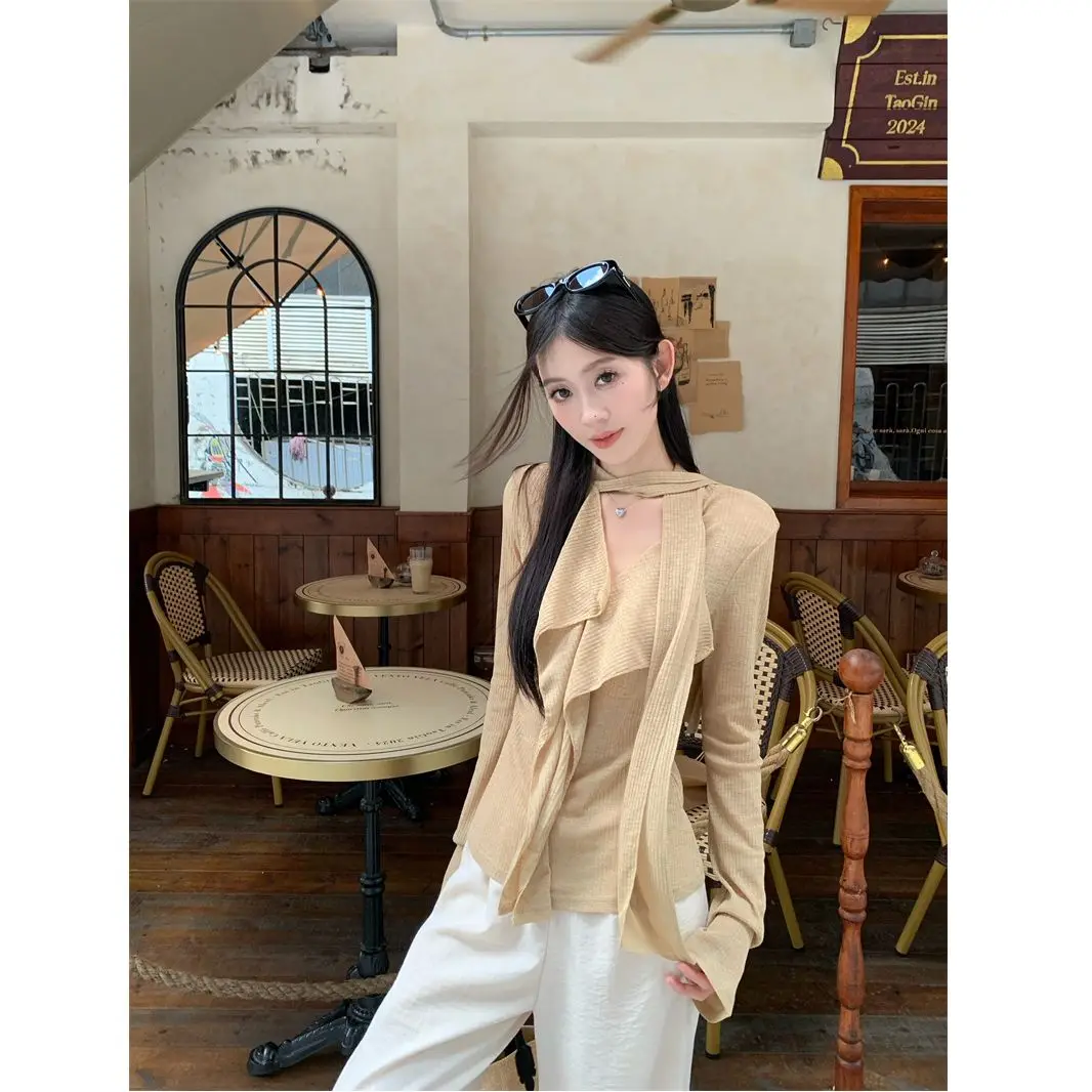 

Casual Style Long Sleeve Women's Shirt with Sash Slim Fit Spring Autumn Simple Design Top Breathable Comfortable Chinese Prod...