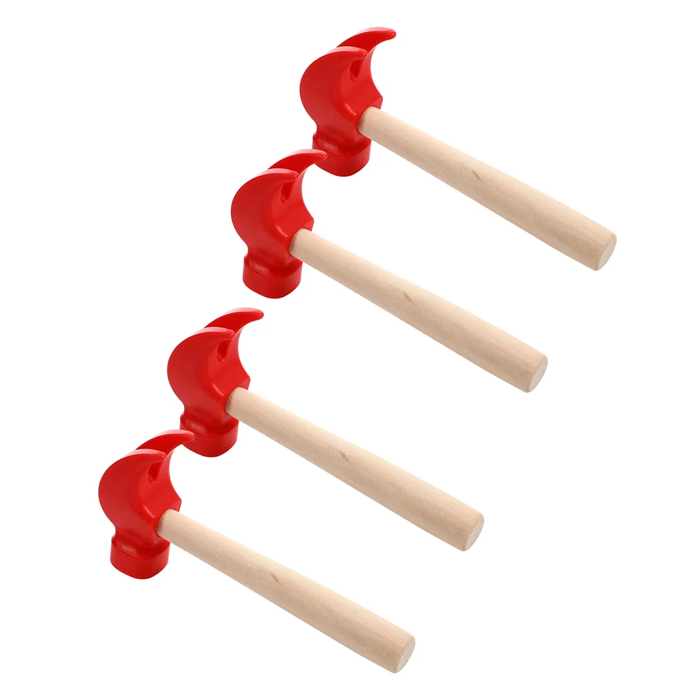 4 Pcs Hammer Tools Children's Mini Kids Educational Toys Wooden Cosplay Small