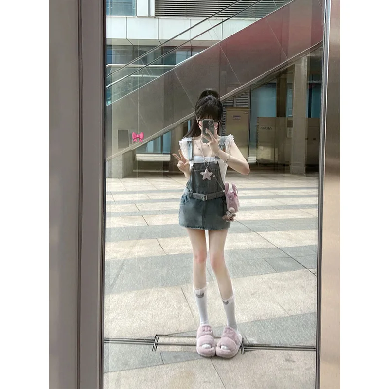 

Design Sensation Dr Women's Summer ort Design Age Reduction Small Size Belted Skirt Slimming Bodycon Dr Pants