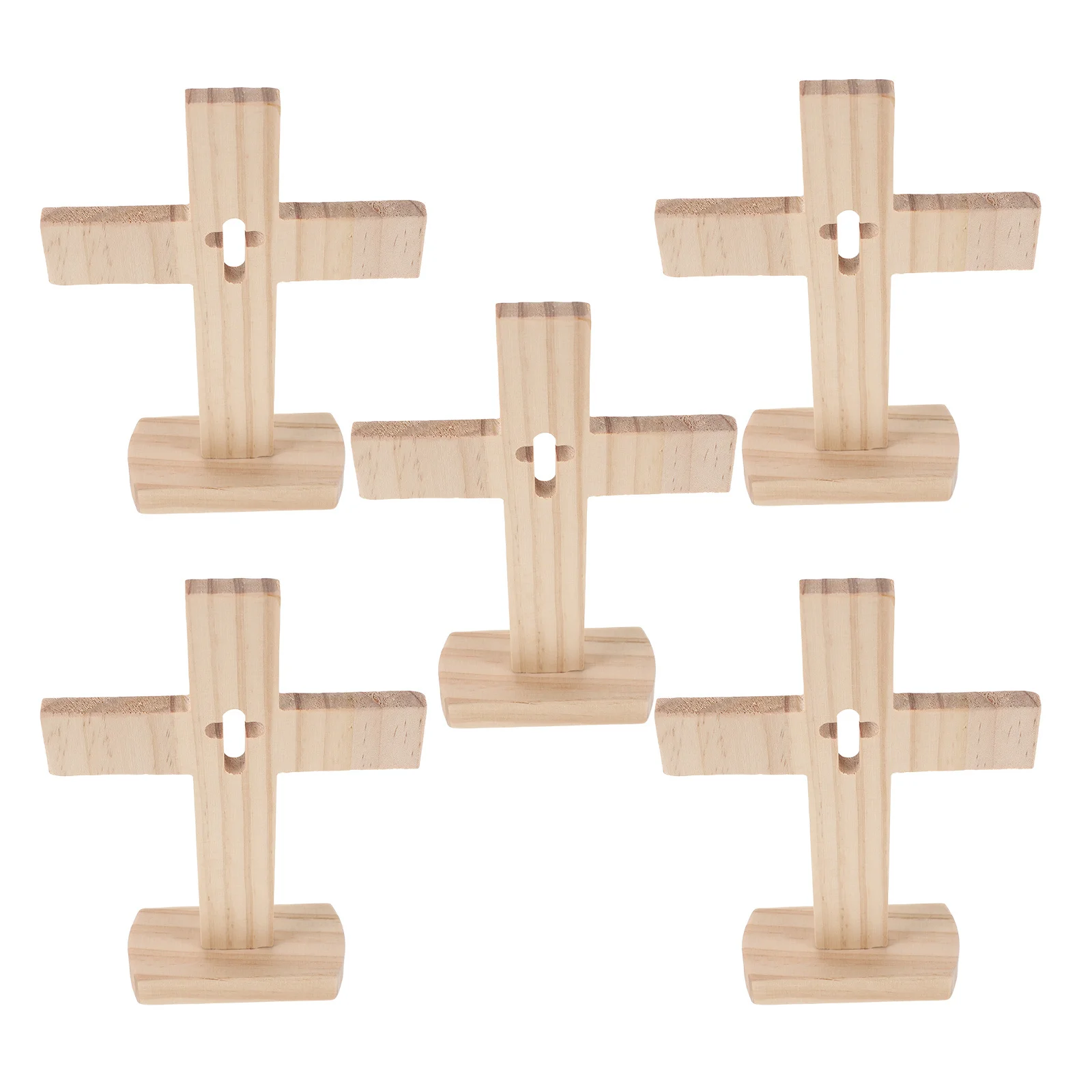 

5Pcs Wooden Crosses Prayer Handmade Tabletop Standing Christian Altar Decor Home Religious Cross Decoration Jesus Table Cross