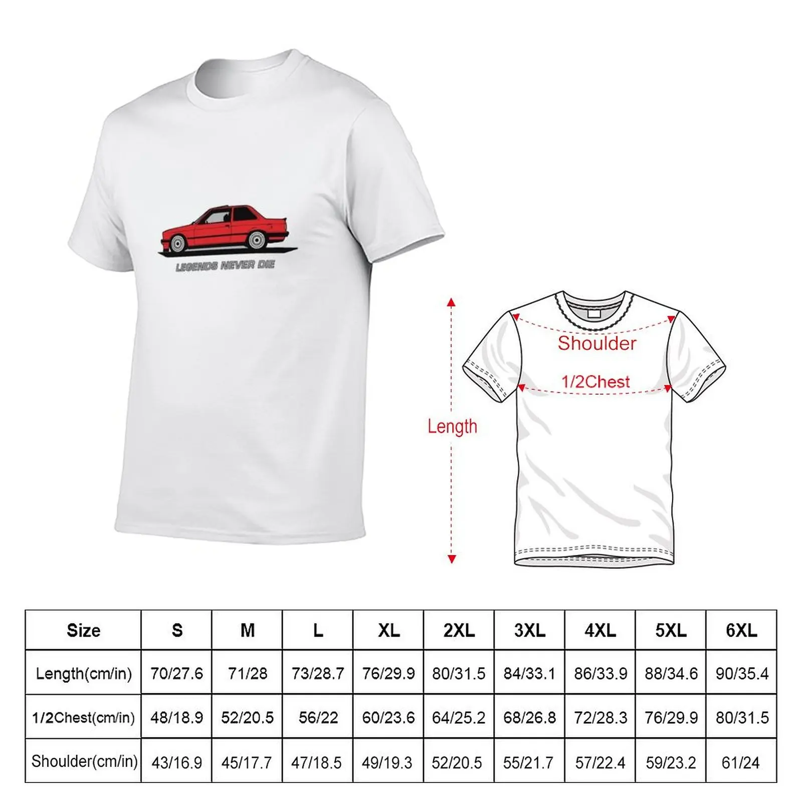 Legend never die classic e30 car T-Shirt man t shirts for men anime t shirts oversize T-Shirt