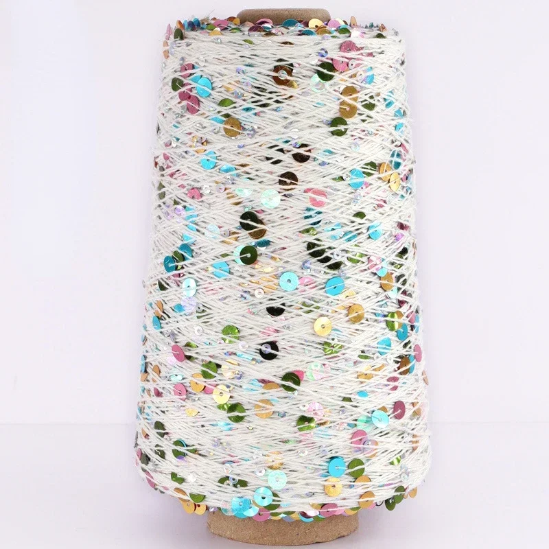 500g Pure Cotton Sequin Yarn,72 Colors DIY Hand Woven Sweater Jacket, Hat Crochet Thread, Accessory Knitting Yarn, Holiday Gift