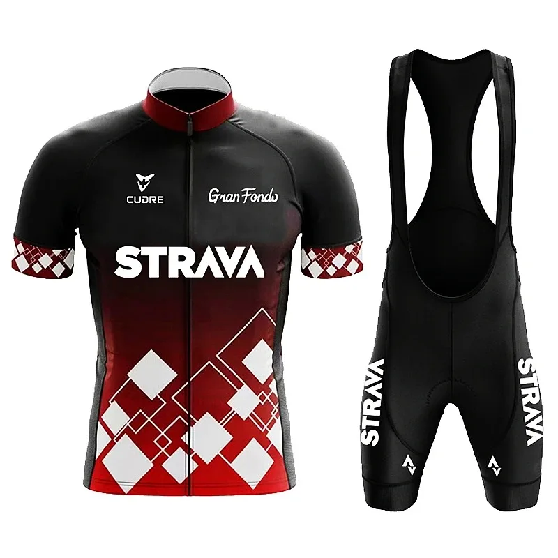 Strava New Cycling Clothing Set Men's Summer Outdoor Cycling Apparel Quick Drying Cycling Apparel