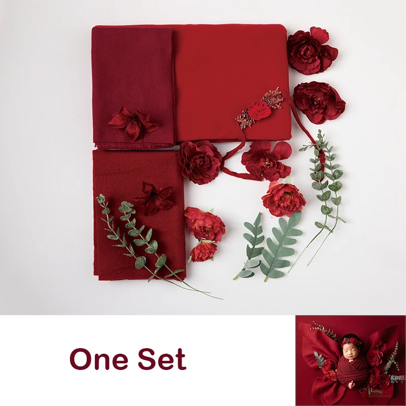 Newborn Photography Clothes Baby Butterfly Shape Stretch Wrap +Head Flower+Simulation Flower Newborn Studio Art Photography Prop