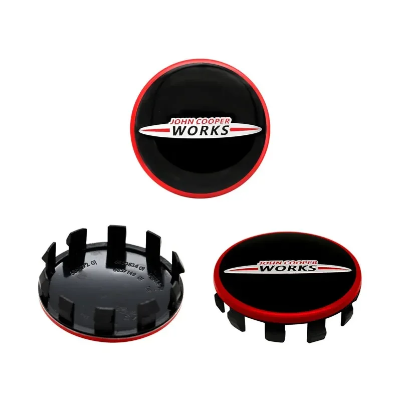 4Pcs 56mm JCW John Cooper Works Logo Car Wheel Center Hub Cap Rim Cover Decor For Mini Cooper Countryman R56 R50 R53 F56 F55 R60