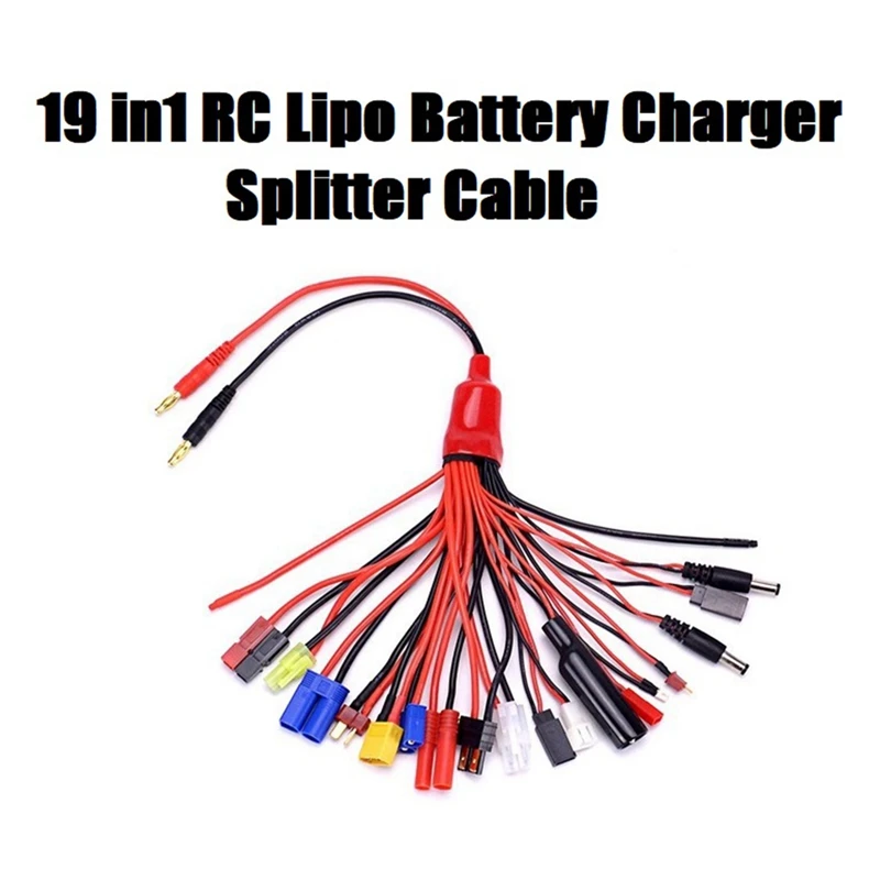 

19 In1 RC Lipo Battery Charger Splitter Cable Adapter 4Mm Banana Plug To For Traxxas JST FUTABA XT60 EC3 EC5 Mcpx TAMIYA Durable