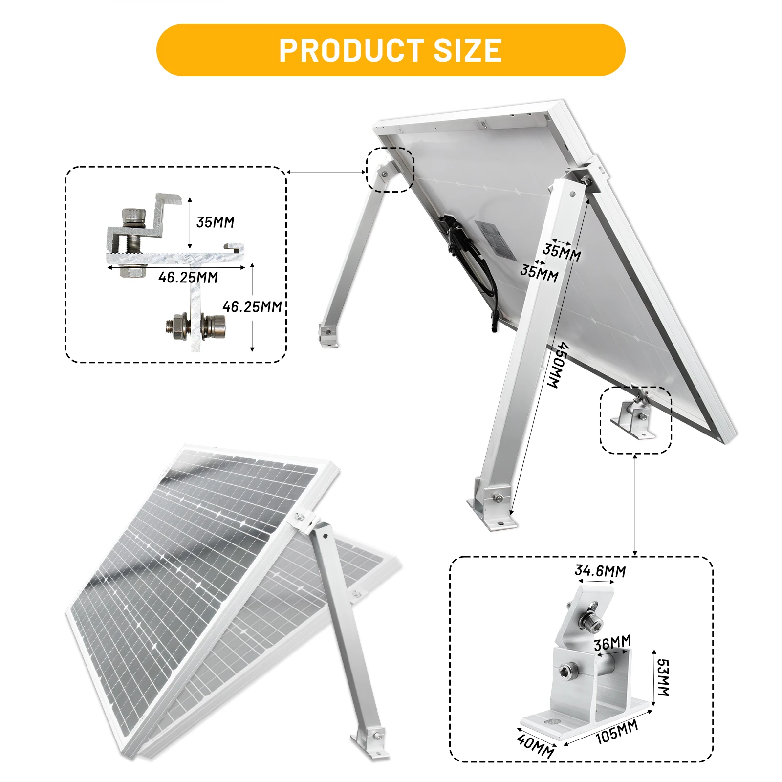 Regulowane uchwyty do montażu – Solar Panel Tilt Mount recenzja i cena