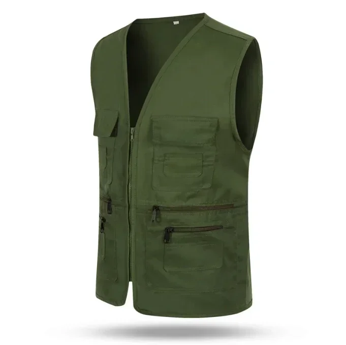Outdoor Men's Multi Pocket Jacket Vest Travelers Fishing Hiking Photography Director Waistcoat Casual Outwear Vest