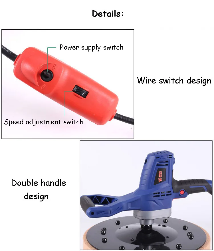 220V Electric Concrete Epoxy Cement Mortar Trowel Masons Plastering Bucket Trowel Tool Wall Smoothing Polishing Machine 2025 NEW