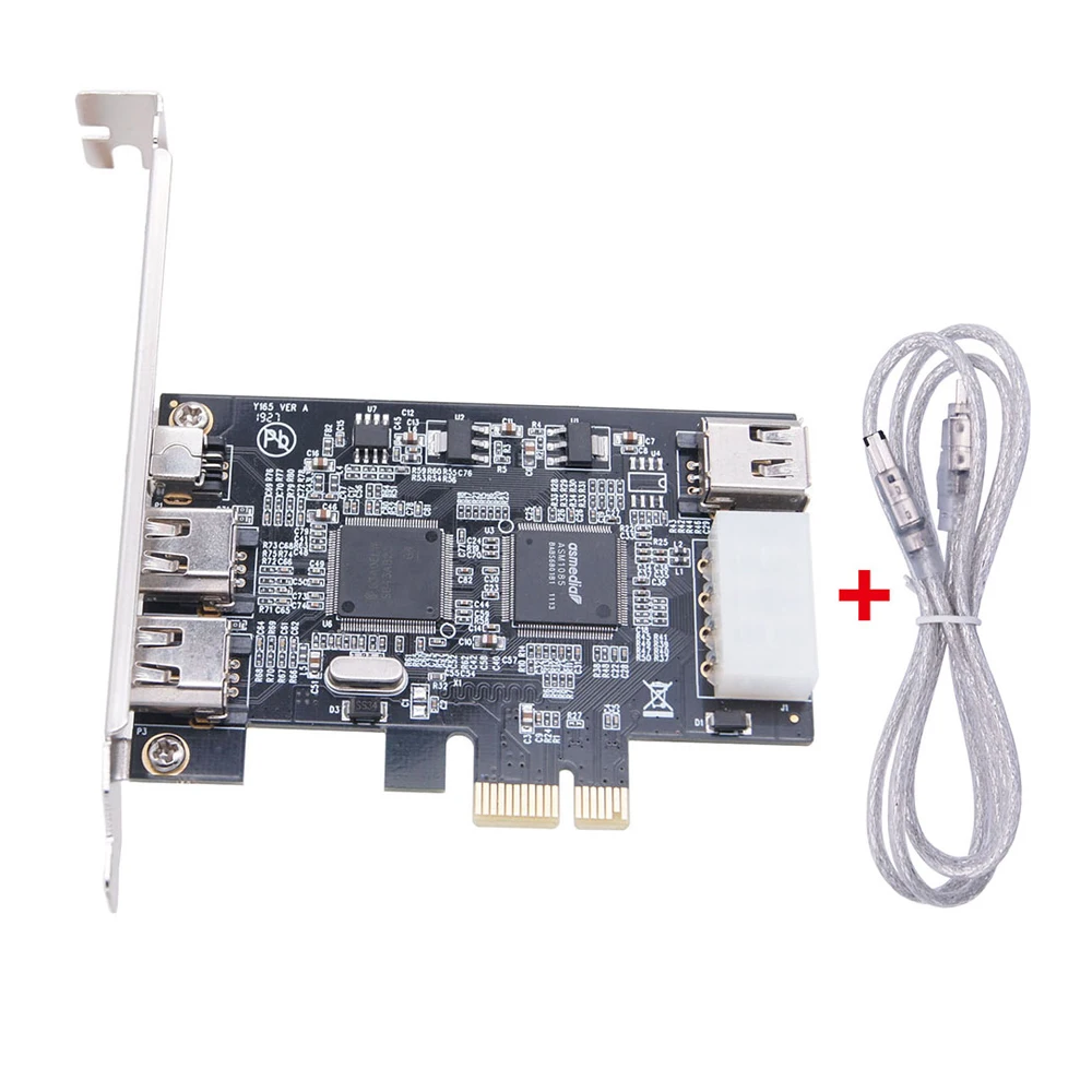 4 Ports 1394A Expansion Card PCI-E 1X to IEEE 1394 DV Video Adapter 1x 4Pin 3x 6Pin 1394 Controller Firewire Card for Desktop PC