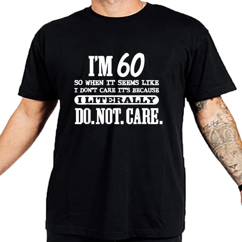 T-shirt drôle de 60e anniversaire pour hommes, T-shirt imprimé sur un nouveau design, chemise en coton, cadeau de geek