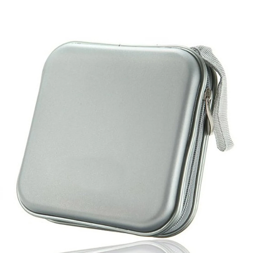 

Cd Wallet Plastic 16X16X5Cm Silver Storage Case For Dvd Vcd Discs Organizer Zipper Dustproof Scratch Resistant Bag