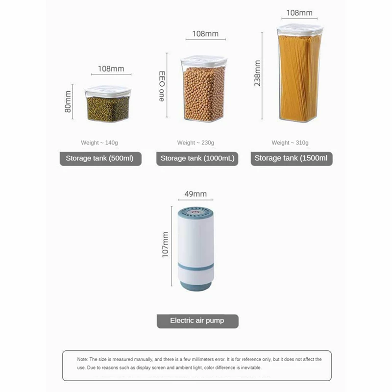 Vacuümcontainer voor voedselopslag met automatische pomp Houd voedsel en ingrediënten Verse vacuüm vershouddoos Verzegelde pot