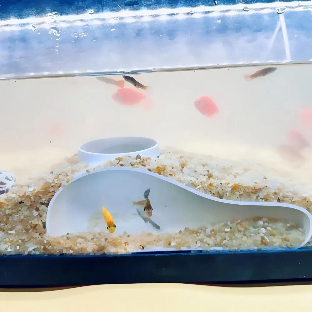 متعددة الوظائف حوض السمك تحت الأرض نفق الكهف تحت الحصى نفق منحنى ثقب واحد خزان الأسماك ديكور خزان الأسماك الديكور