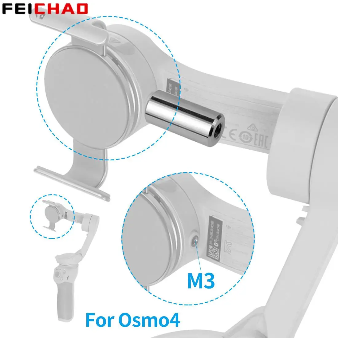 Handheld Gimbal Counterweight Calibration Balance Weights for DJI Osmo Mobile 3 4 Stabilizer 1/4 Hole M3 Screw 30g Clump Weight