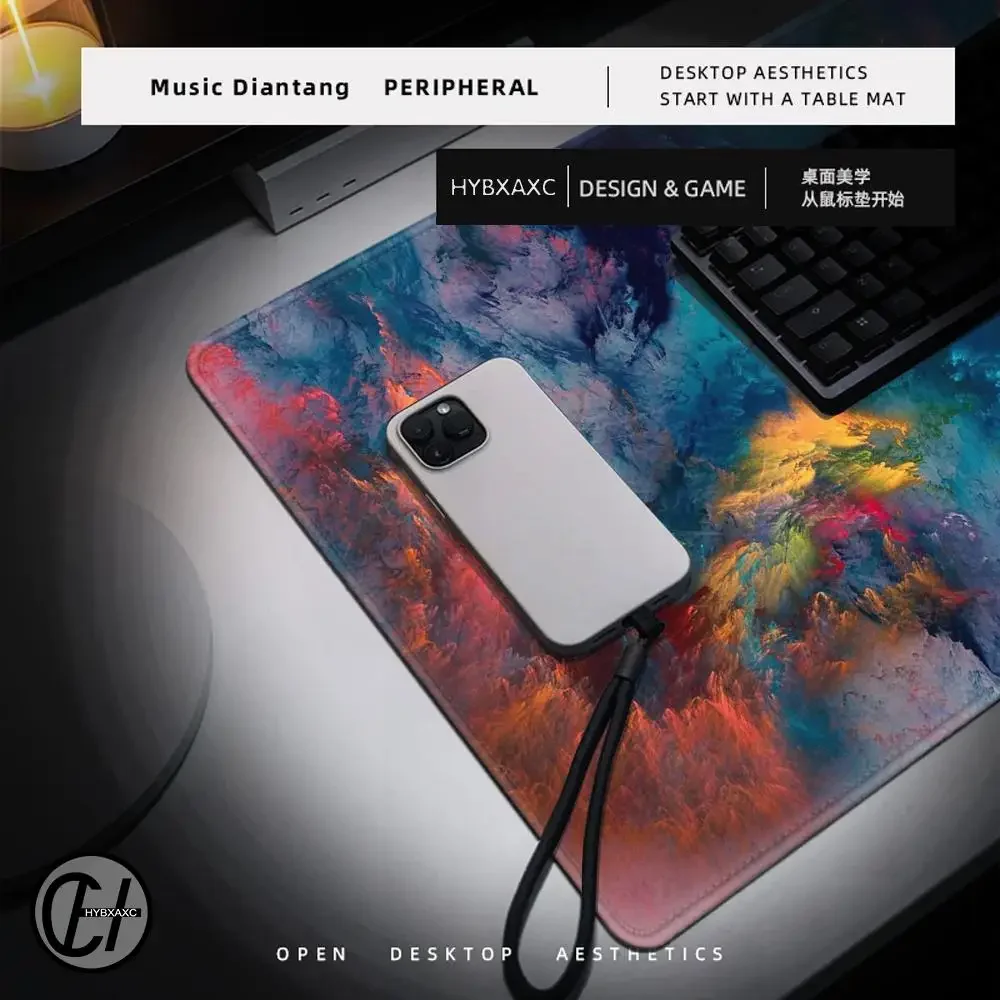 カラークラウドマウスパッドコンピュータラップトップアニメキーボードゲーミングマウスマットXXL大型マウスパッドキーボードゲーマーDecoracionデスクマット