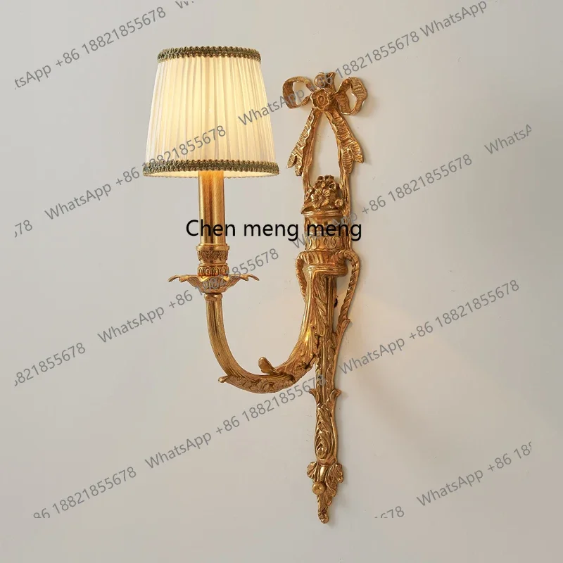 

Новое поступление, европейская роскошная ретро-стилла из чистой меди, лампа для гостиной, спальни, прикроватная лампа, коридор, проход, французский настенный светильник