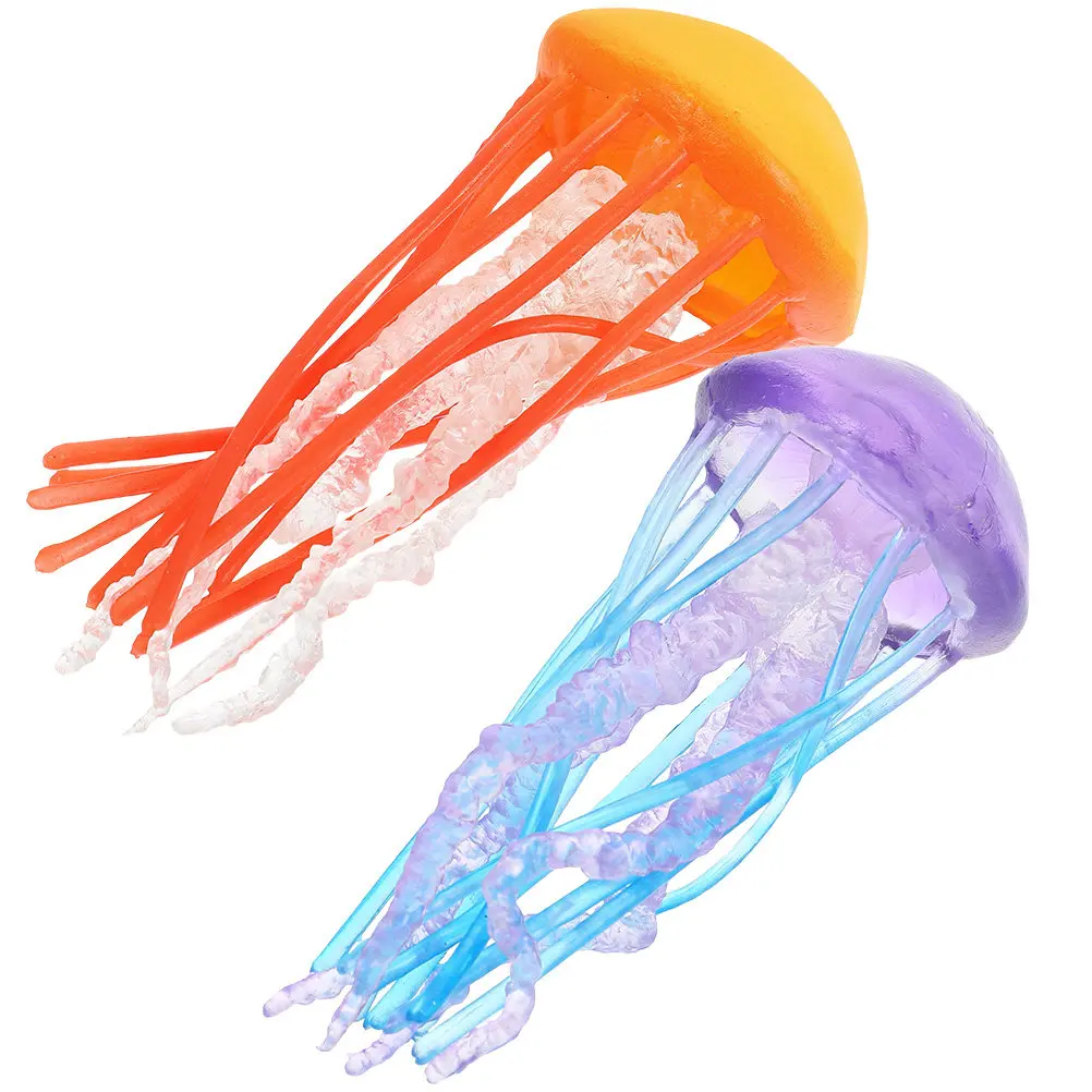 

2Pcs Realistic Jellyfish Simulation Sea Animal Decoration Ocean Themed Cognitive Educational Marine Creature Shellfish Figures