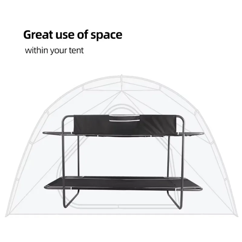Steel frame outdoor camping bed Double camping bunk bed