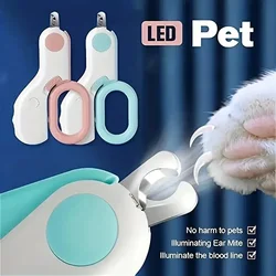 Cat Nail Clipper Cutter with LED Light Dog Cat Claw Trimmer with Safety Lock Pet Puppy Kitten Cleaning Grooming Supplies