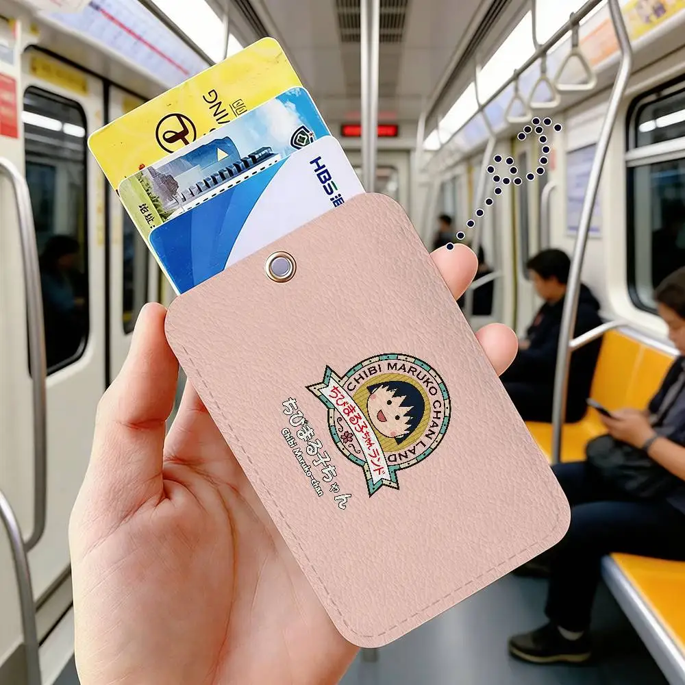 Chibi Maruko Chan Anime Personalised Holder Suitable for Bank card,Subway, Bus Card Wallet Card Case Badge Holder Keychain