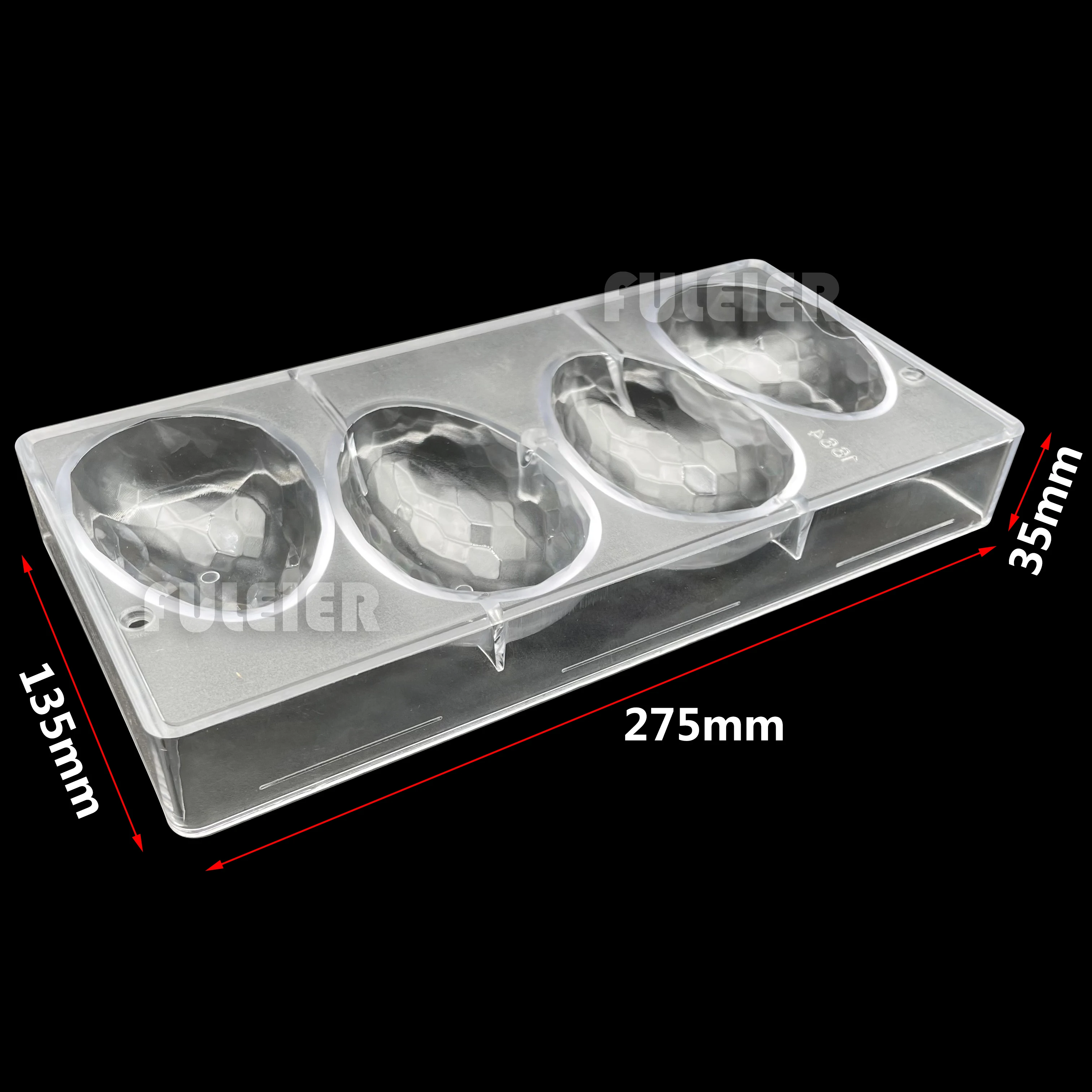 4 Hole Diamond Easter Egg Chocolate Candy Mold Polycarbonate For Bonbon Sweets Baking Mold Chocolate Pastry Tools Tray Moulds