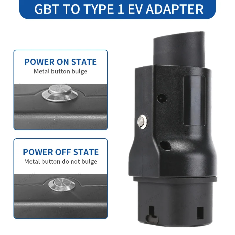 GBT To Type1 Adapter 32A 7.2kw GB/T Female Plug with Type 1 Female Converter for J1772 Electric Cars