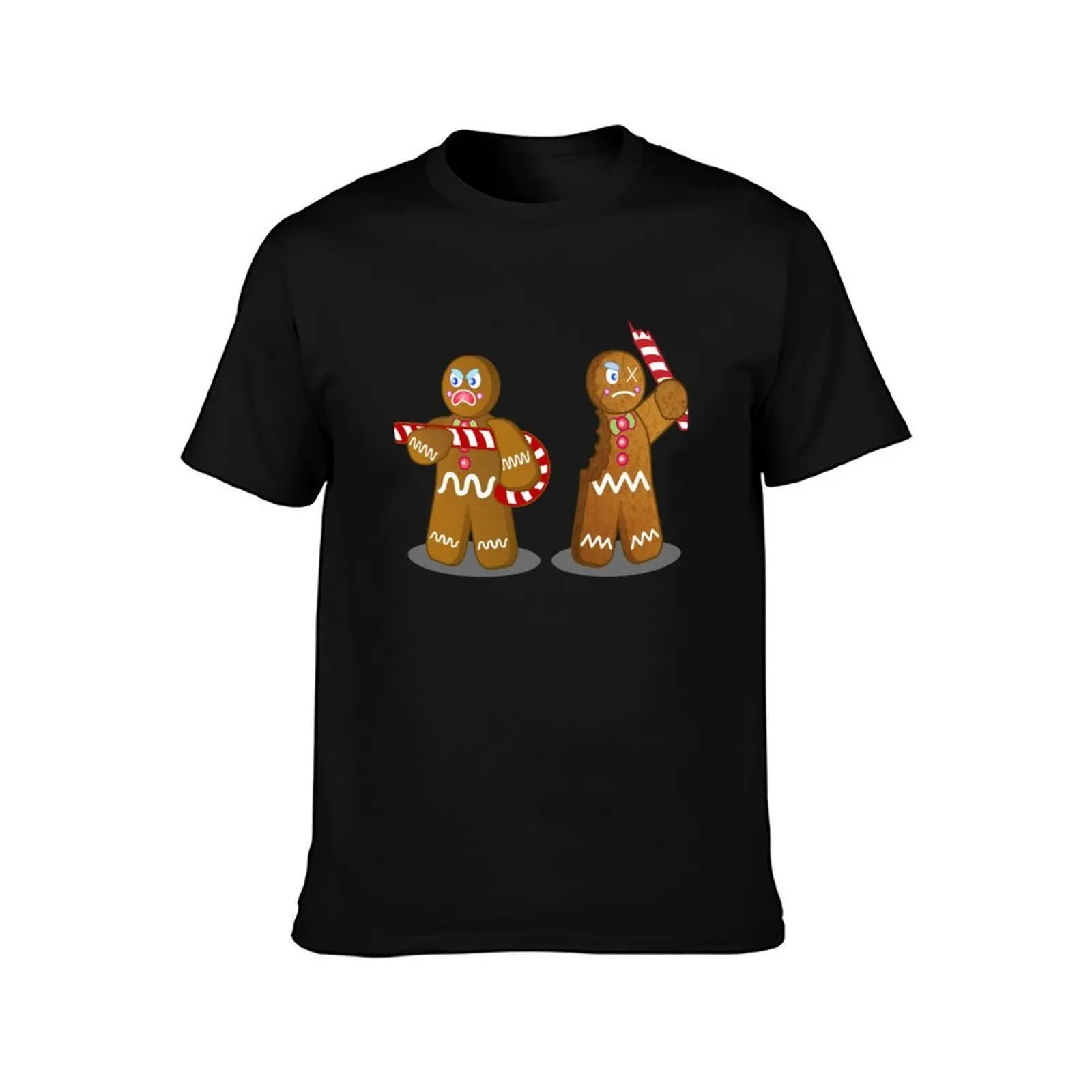 Gingerbread Men T-Shirt, Summer Casual Cotton Tee, Oversized Streetwear Tops, Vintage Graphic Print, Loose Fit Short Sleeve