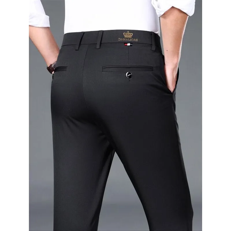

Men's Casual Straight Pants Comfortable Business Wear Straight Leg Trousers for Men Spring Season Neutral Style