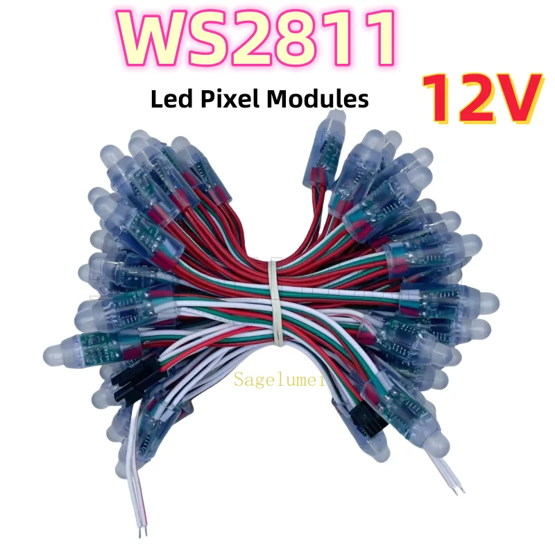 Ws2811-LEDライト,フルカラー,5v, 12v, 5v, 12v, ws2811, ws2811, ws2811, 4m,防水