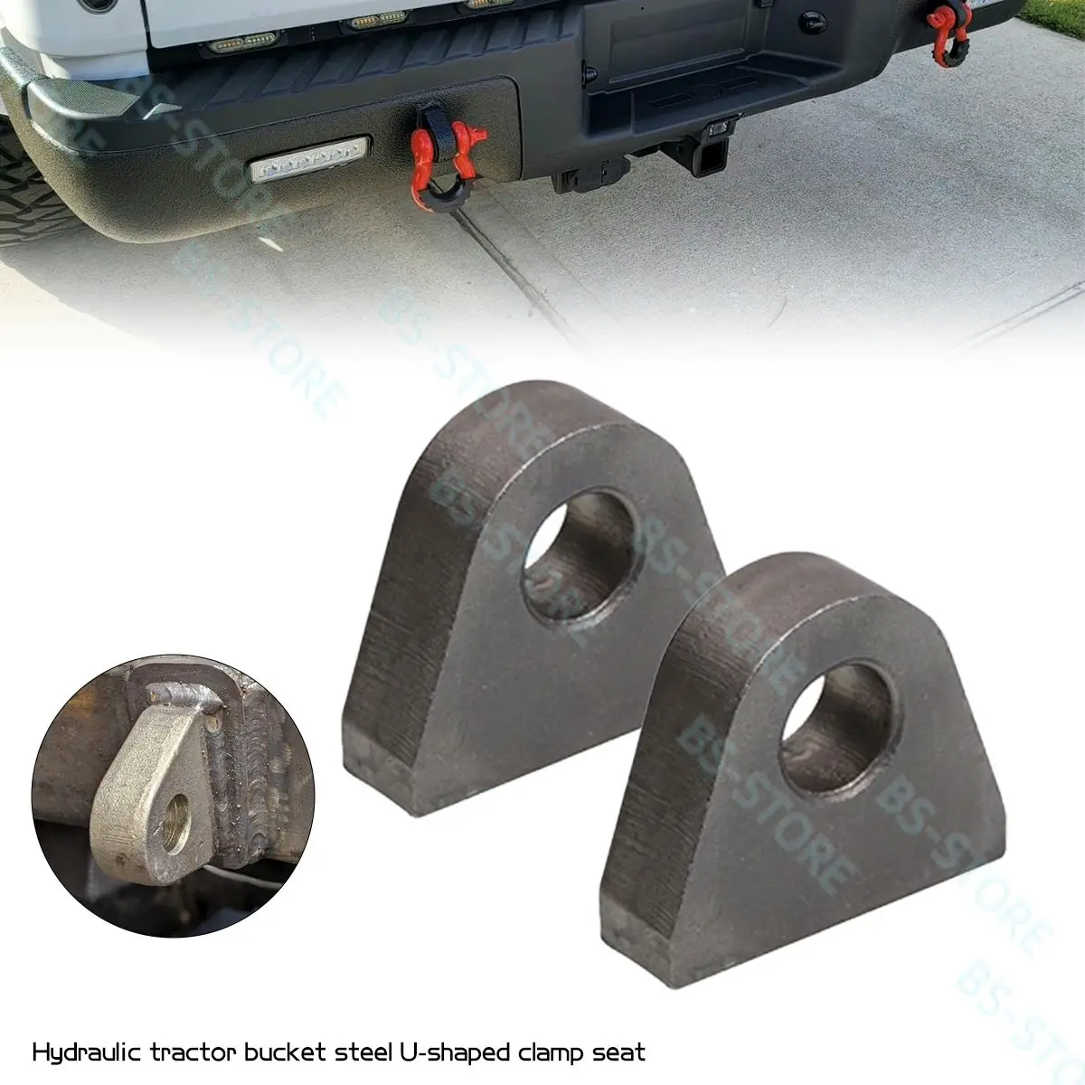 Weld On Shackle Clevis Mount, for Offroad/Trucks/Trailer/Hydraulic Bucket Bumper Towing, 1-inch Steel Shackle Mount (Set of 2)