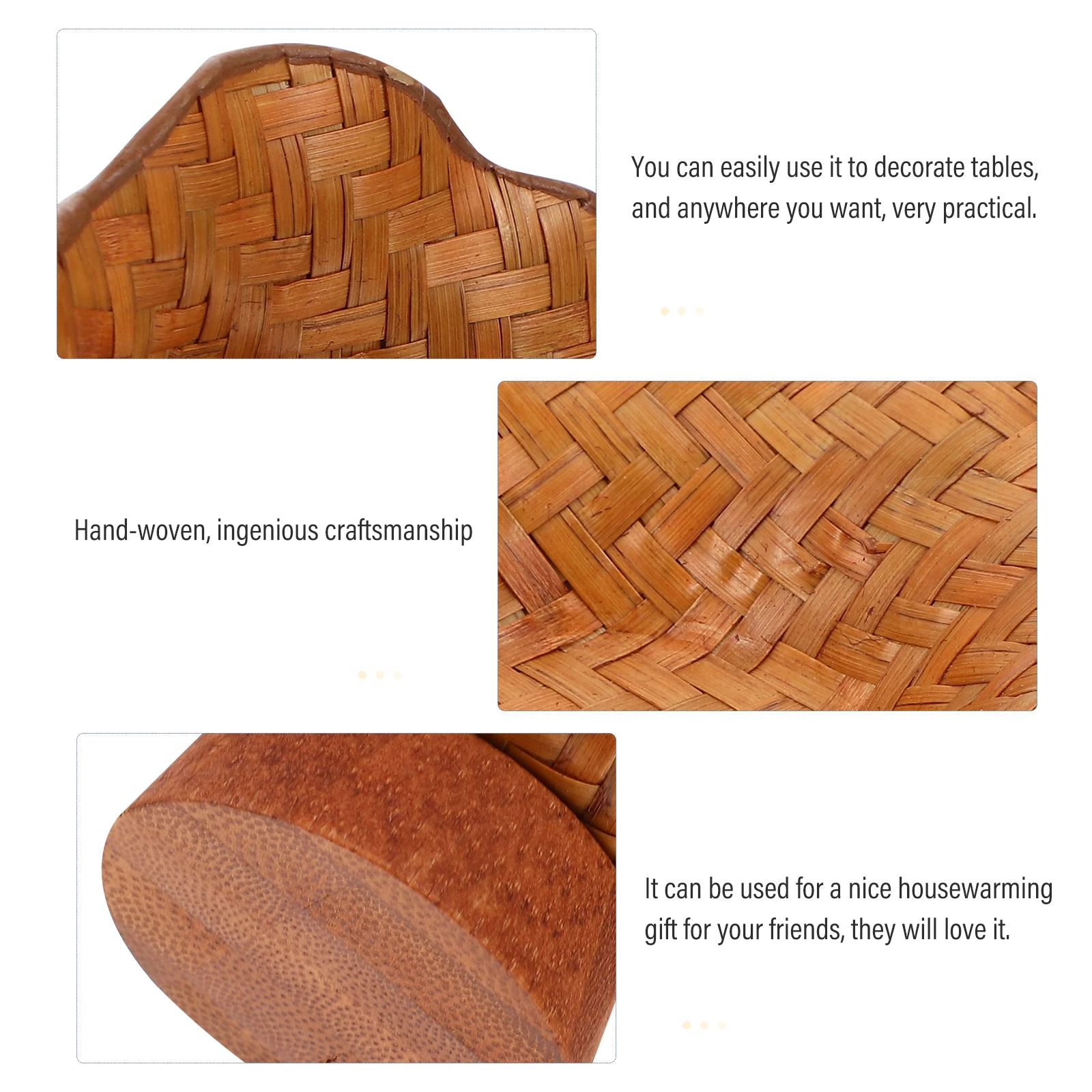 

Tea Coaster Beverages Cup Mat for Drinks Placemat Coasters Decorative Bamboo Insulated