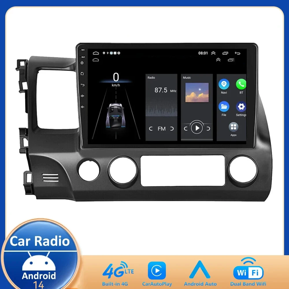 

Car Radio For Honda Civic 2005 -2012 Android 14 Wireless Carplay Multimidia Video Player Navigation Head Unit Stereo Mirror link