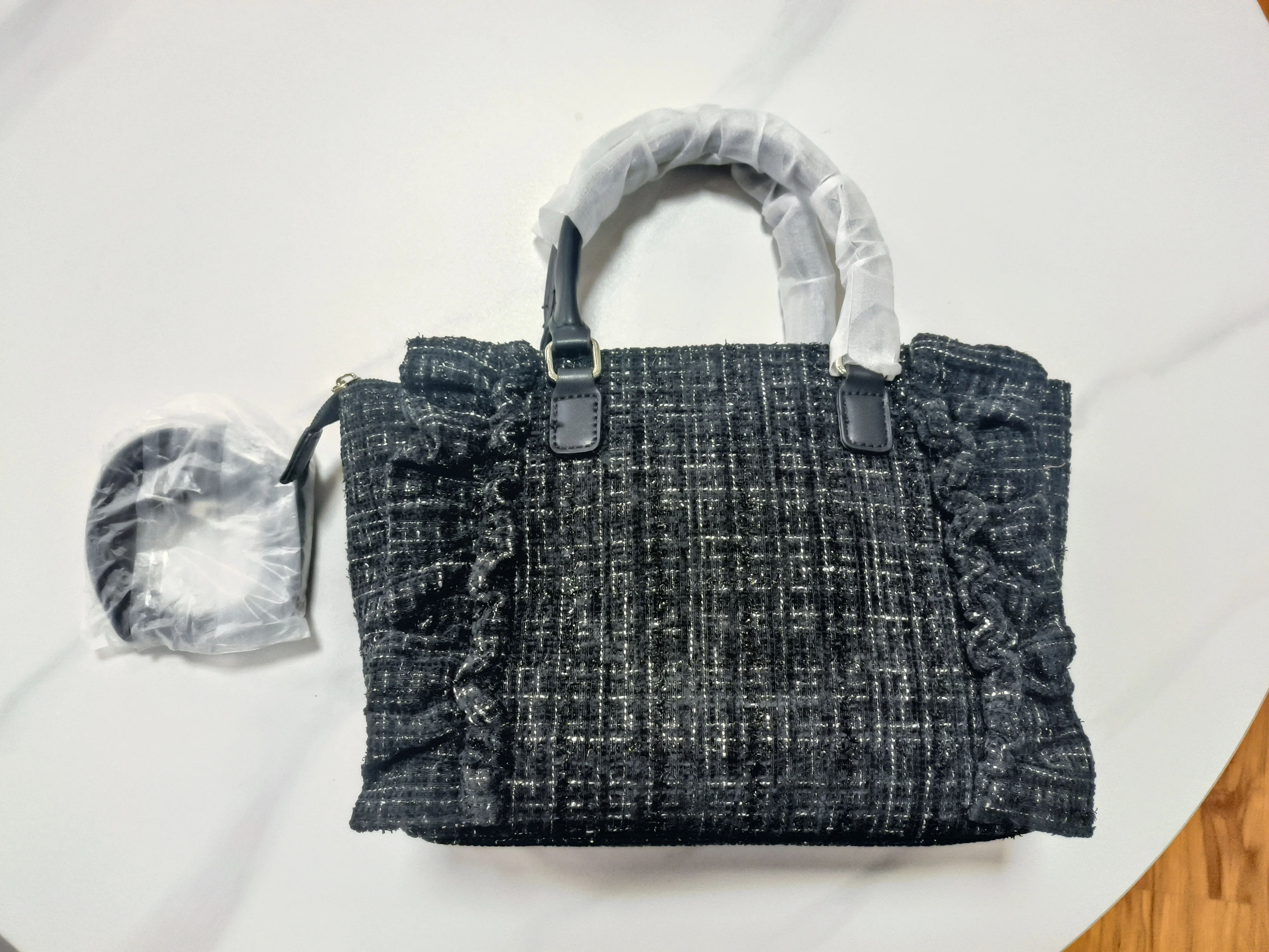 Y2k Ita-Tasche für Mädchen mit großem Fassungsvermögen, Rüschen-Schleifen-Dekor, Preppy-Style-Handtasche, JK-Uniform-Tasche, japanische transparente Tasche mit Taschen – Detail 6