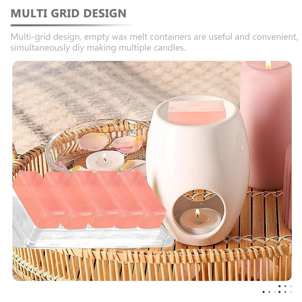 

100Pcs Clear Wax Melt Molds Empty Plastic Containers for DIY Projects Fine Texture Safe to Use Creative Melting