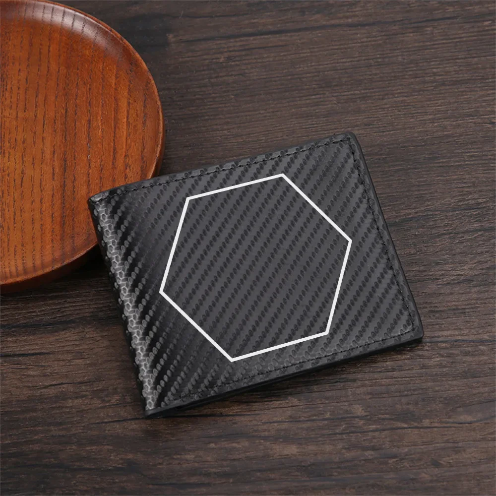Geometric hexagon white shape black Men's Wallets Simple Business Modern Stylish Printing Design Gifts For Father Boyfriend Chri