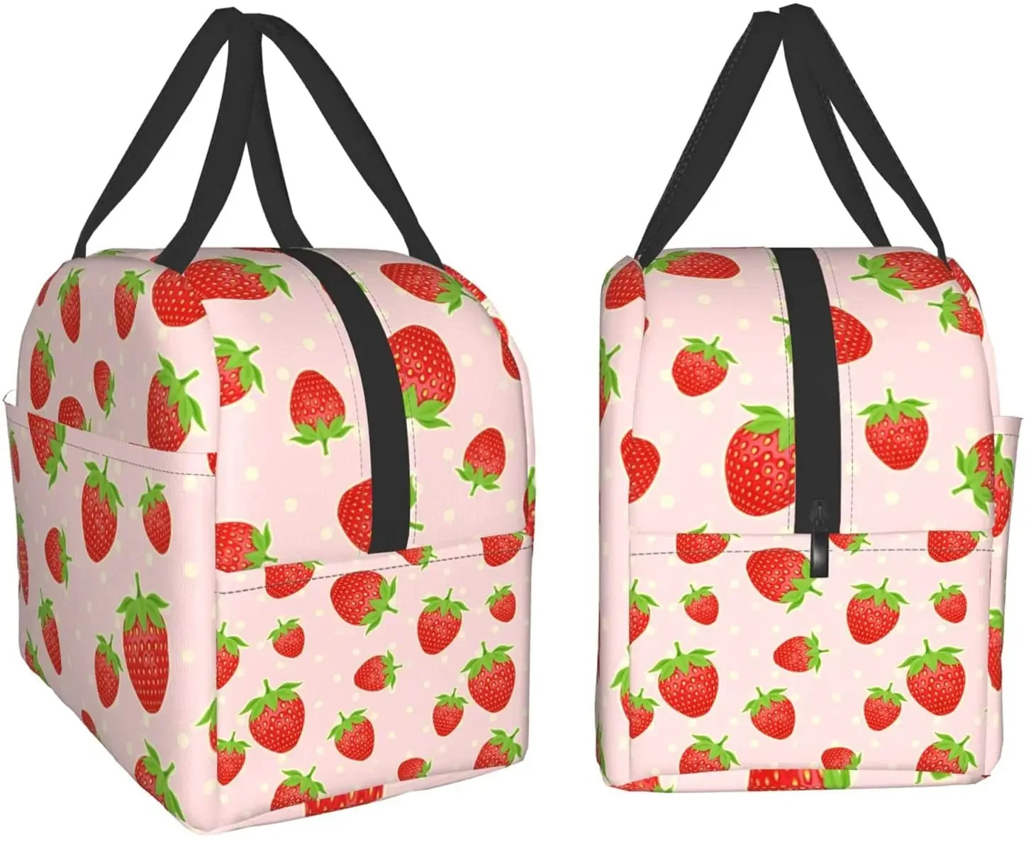 Cute Strawberry Lunch Bag Lunch Containers Thermos for Hot Food Lunch Box for Teen Girls School Work Travel Picnic Bento Bags